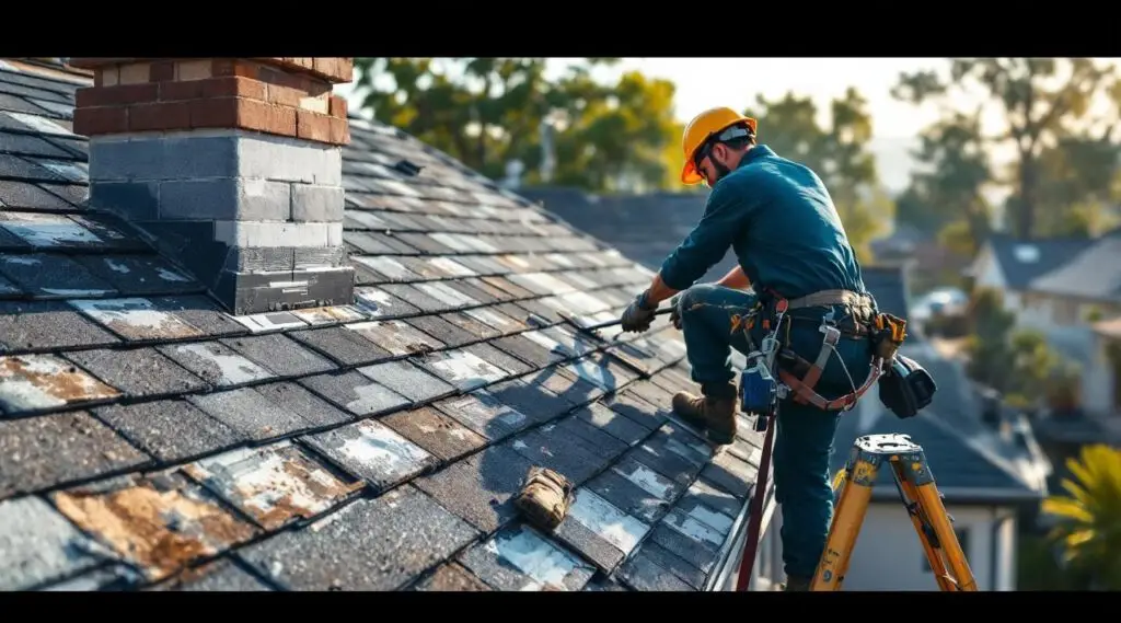 Commercial building roof with new composition shingles in Leominster, Massachusetts